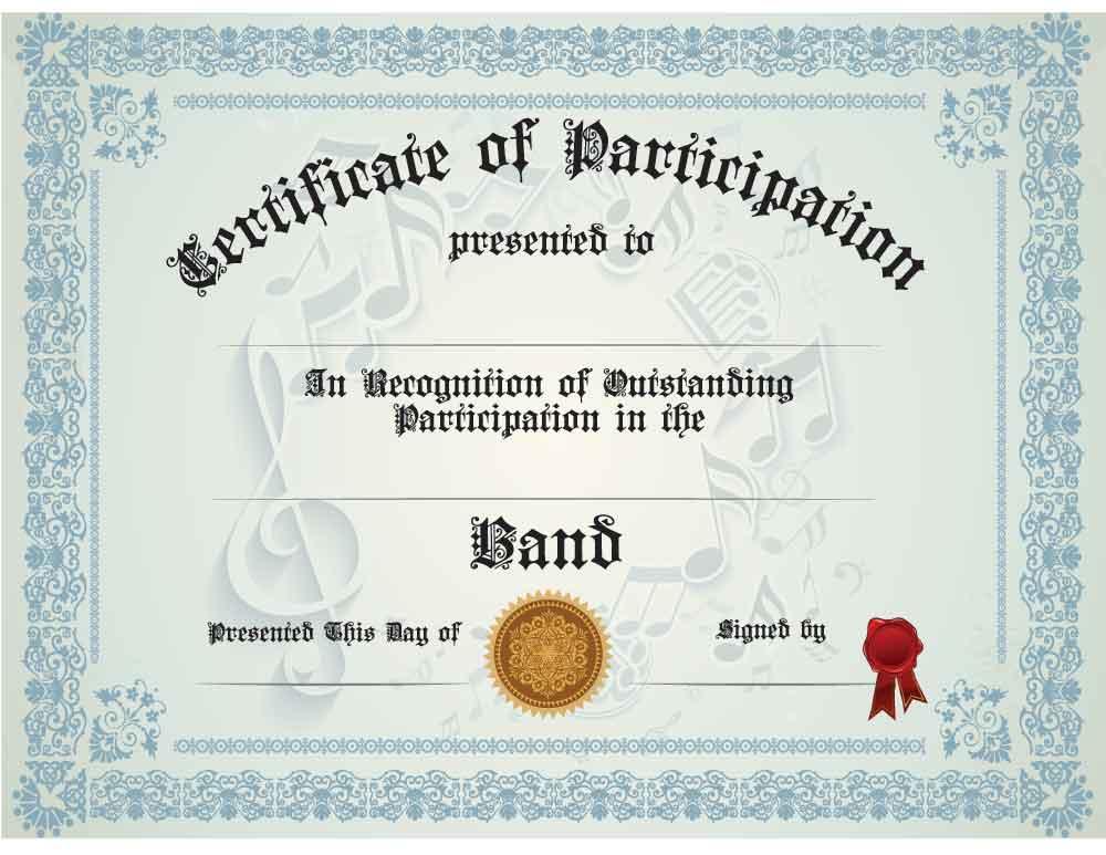 Buy Band Participation Certificate Awards Trophies Music
